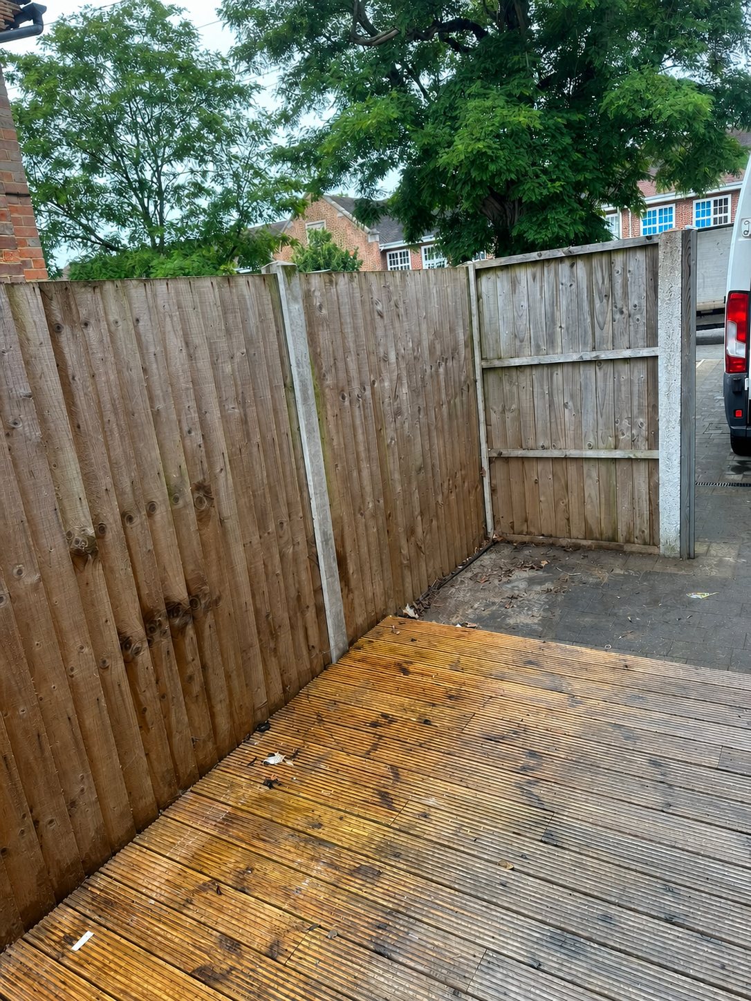 Timber deck after builders waste was cleared