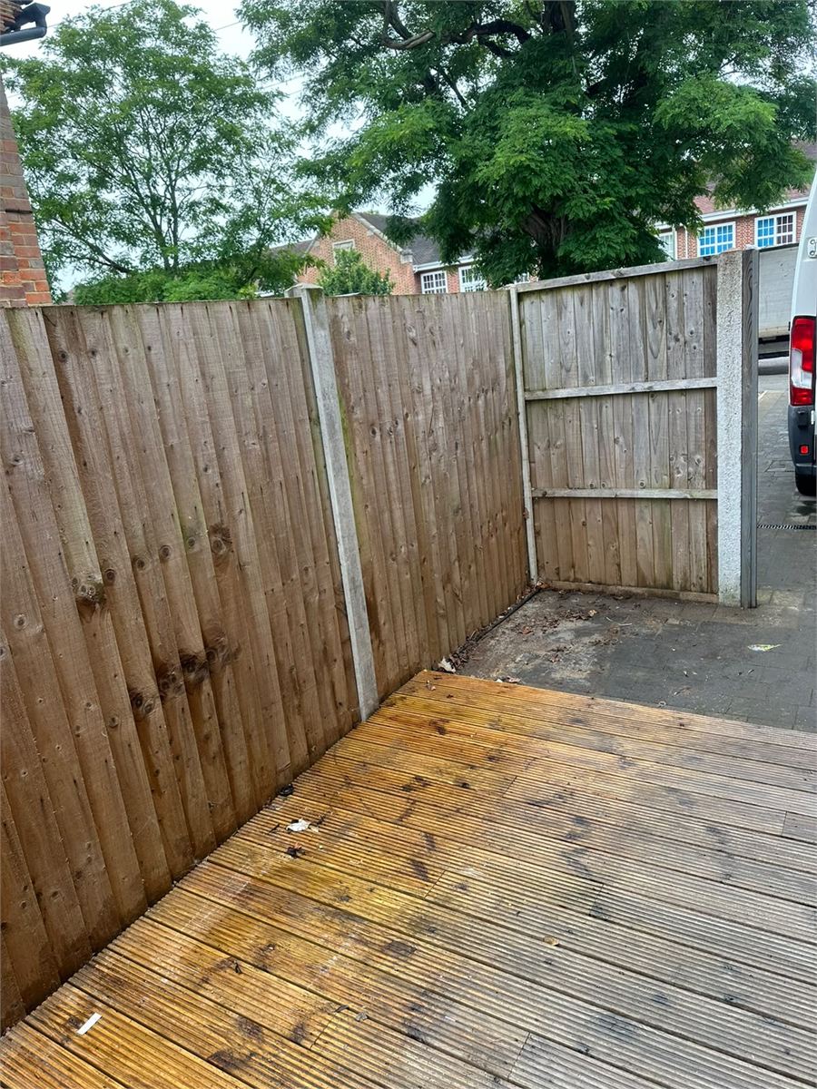 Timber deck clean and clear after builders waste removal