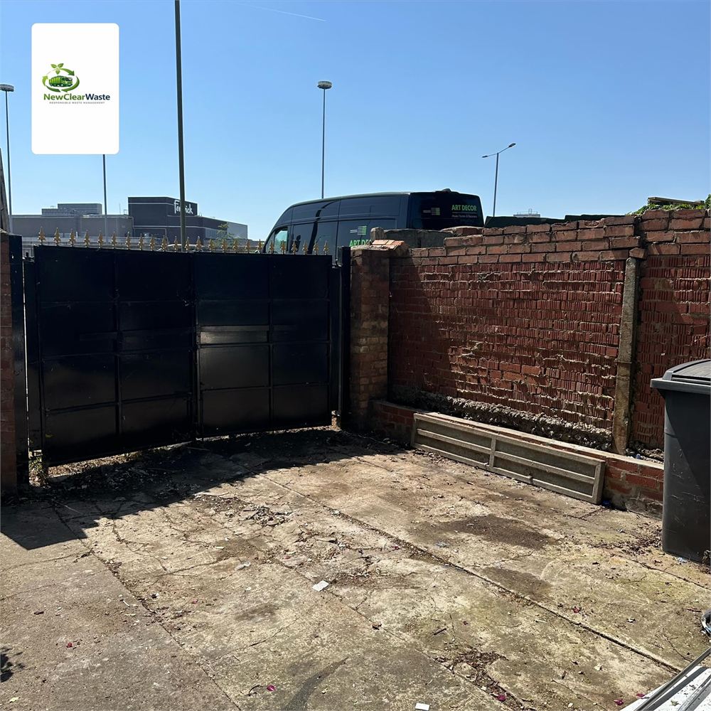 Commercial yard clear after a mixed waste collection
